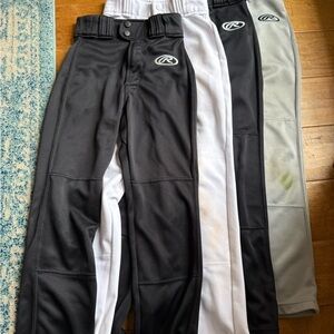 Rawlings Youth Baseball Pants 4 Pairs!